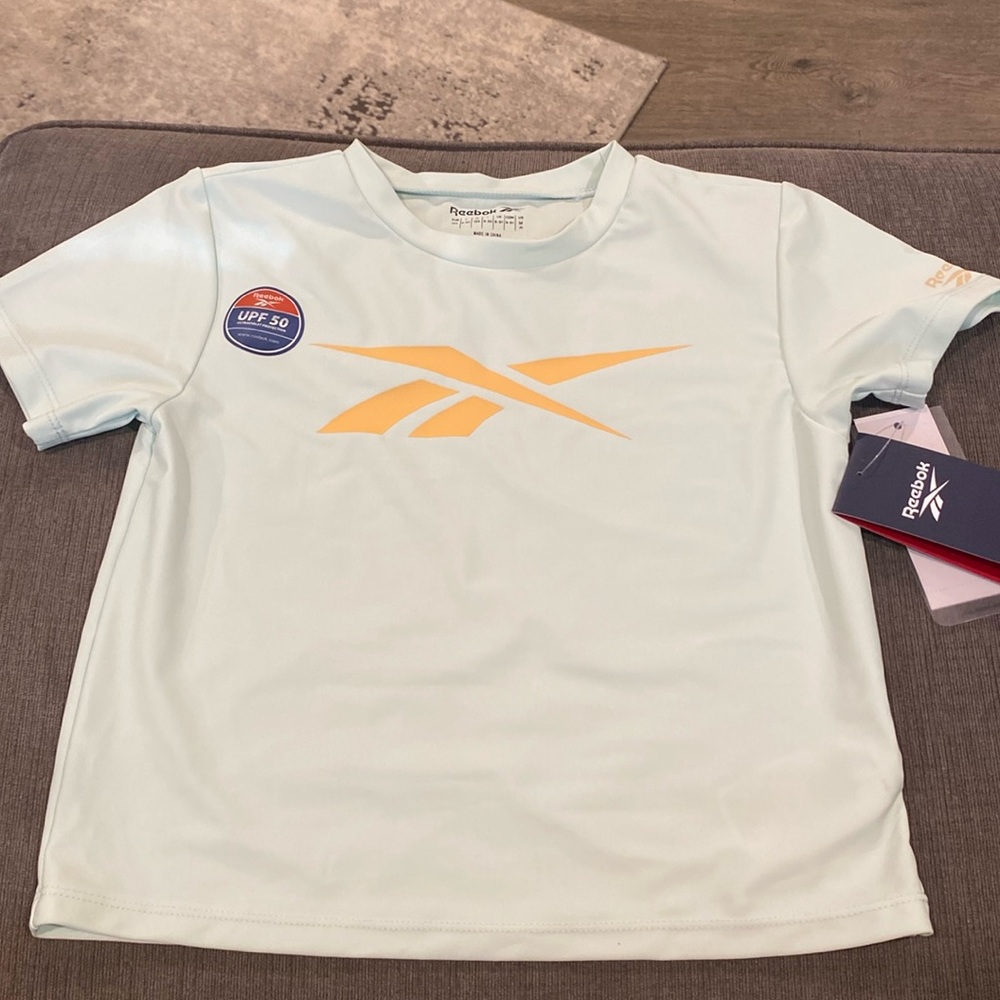 Reebok UPF 50 Rashguard Swim Shirt - Girls Size 8 (Medium)   kids rash top guard
